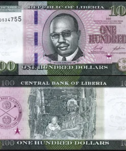 Liberia 100 Dollars 2022 2024, UNC, P-New